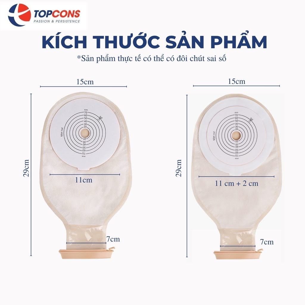 Túi hậu môn nhân tạo 2 mảnh khóa kẹp