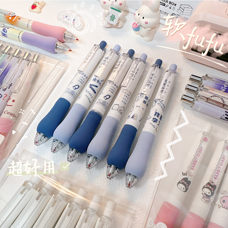 Bút gel DỄ THƯƠNG bút bi nước khô nhanh ngòi 0.5mm viết trơn mực đều nét chữ đẹp