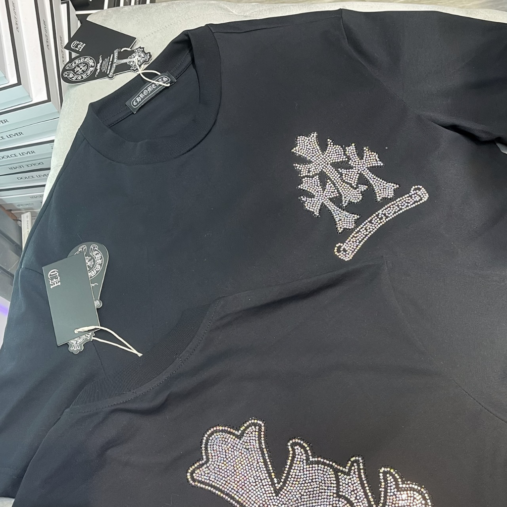 Áo Phông Nam Đính Logo Đá Hai Mặt Siêu Đẹp - Áo Thun Nam Đá Cao Cấp