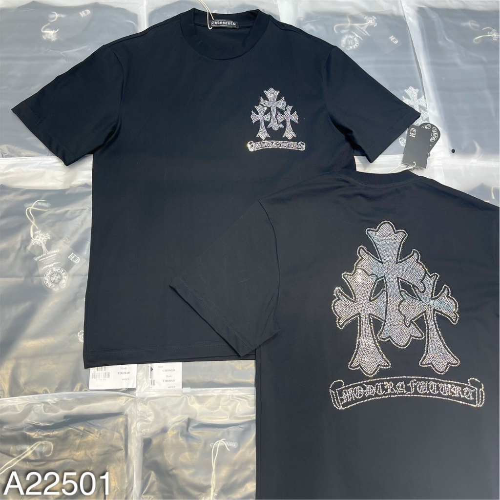 Áo Phông Nam Đính Logo Đá Hai Mặt Siêu Đẹp - Áo Thun Nam Đá Cao Cấp