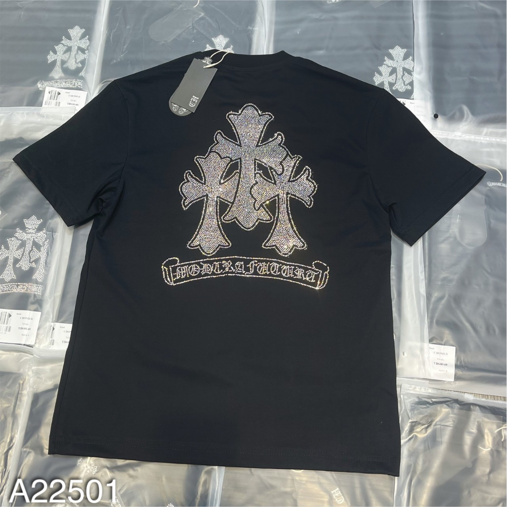 Áo Phông Nam Đính Logo Đá Hai Mặt Siêu Đẹp - Áo Thun Nam Đá Cao Cấp