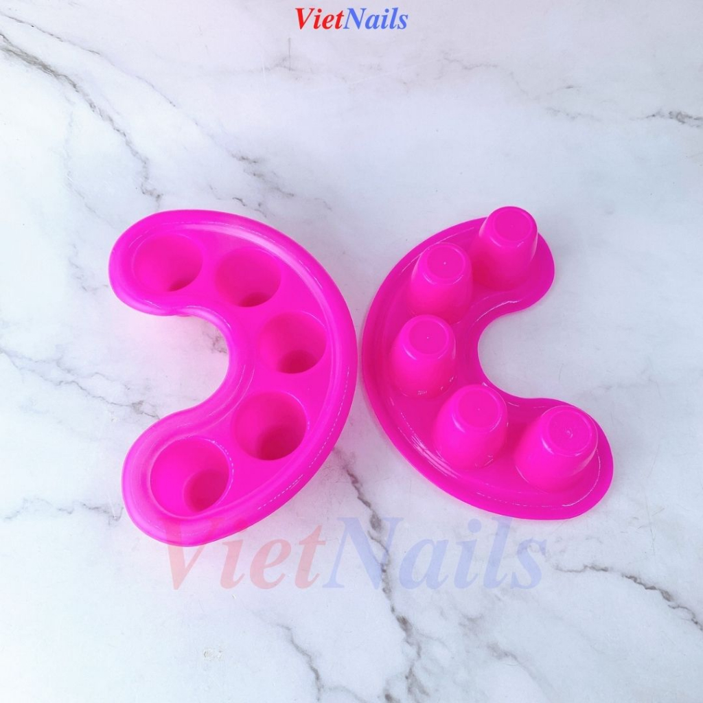 Khay Ngâm Móng Tay Làm Nail - Khay Nhựa Ngâm Móng Tay Màu Hồng, Màu Trắng