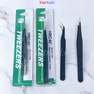 Nhíp gắp đá nail, gắp sticker, phụ kiện nail - nhíp nail đầu thẳng, đầu cong