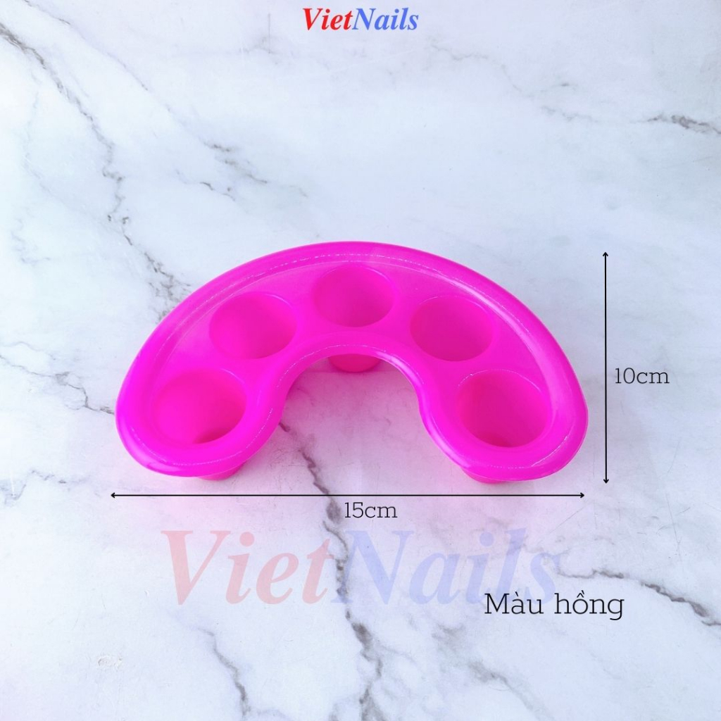 Khay Ngâm Móng Tay Làm Nail - Khay Nhựa Ngâm Móng Tay Màu Hồng, Màu Trắng