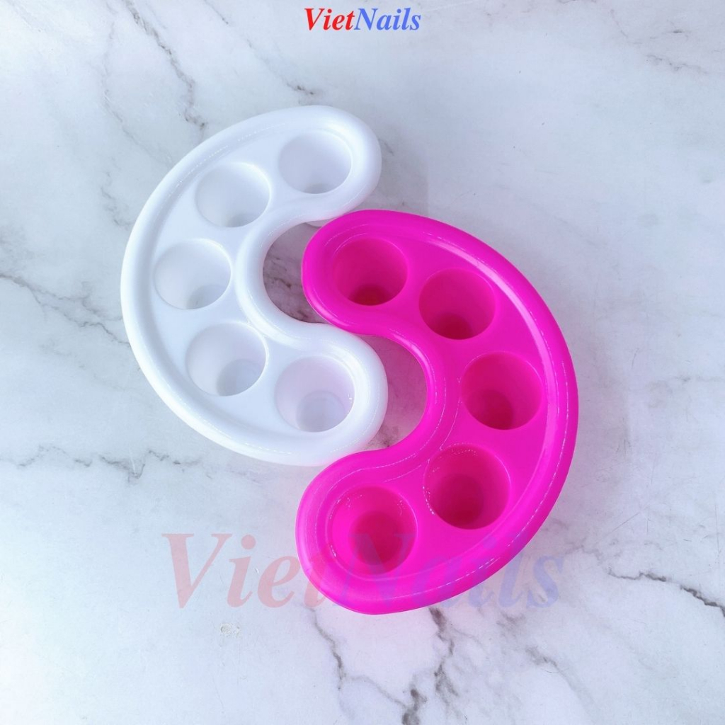 Khay Ngâm Móng Tay Làm Nail - Khay Nhựa Ngâm Móng Tay Màu Hồng, Màu Trắng