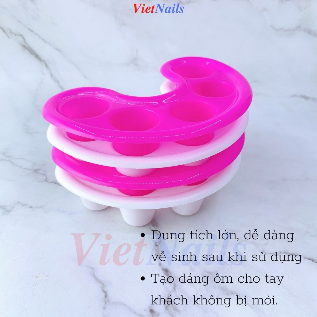 Khay Ngâm Móng Tay Làm Nail - Khay Nhựa Ngâm Móng Tay Màu Hồng, Màu Trắng