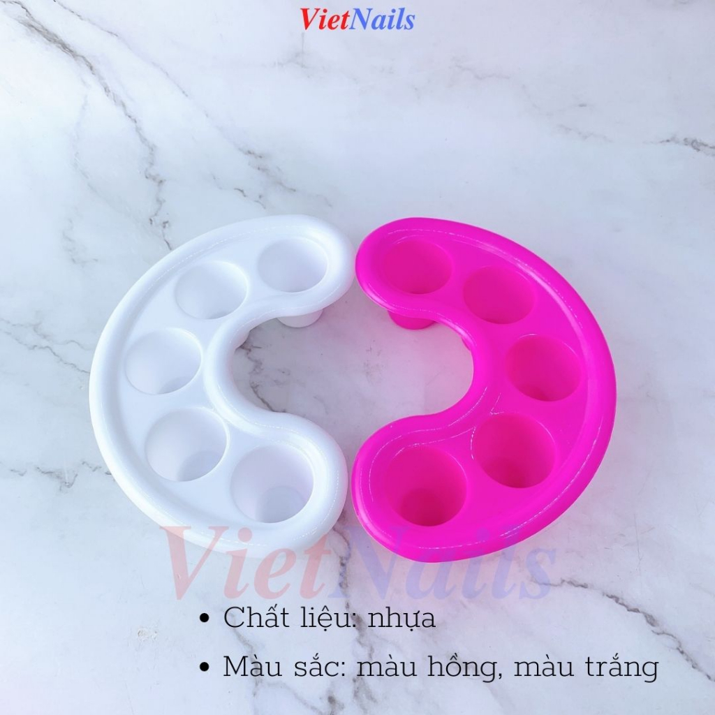 Khay Ngâm Móng Tay Làm Nail - Khay Nhựa Ngâm Móng Tay Màu Hồng, Màu Trắng