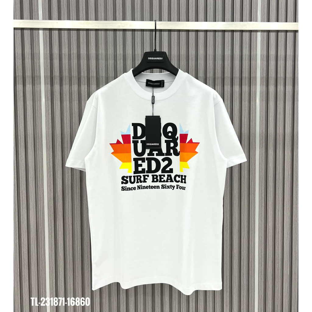 Áo thun nam nữ họa tiết in nổi bật DSQ Lá Hai Bên - thiết kế độc đáo