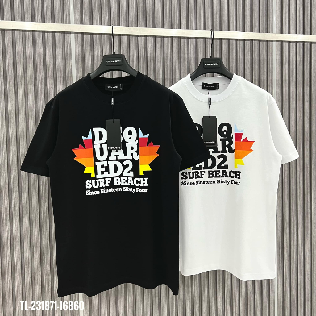 Áo thun nam nữ họa tiết in nổi bật DSQ Lá Hai Bên - thiết kế độc đáo