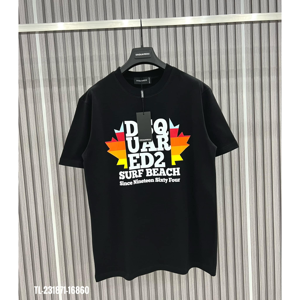 Áo thun nam nữ họa tiết in nổi bật DSQ Lá Hai Bên - thiết kế độc đáo