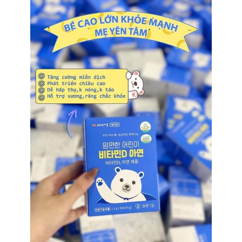 Bột Enzim Canxi Tảo Biển Hình Gấu Mẫu Mới Hộp 30 Gói