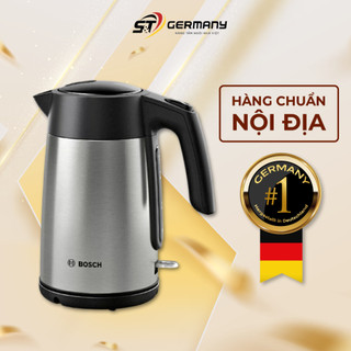 Ấm siêu tốc bosch twk7l460 màu bạc nội địa đức, ấm đun siêu tốc dung tích 1,7l công suất lớn 2400w germanysnt 10094