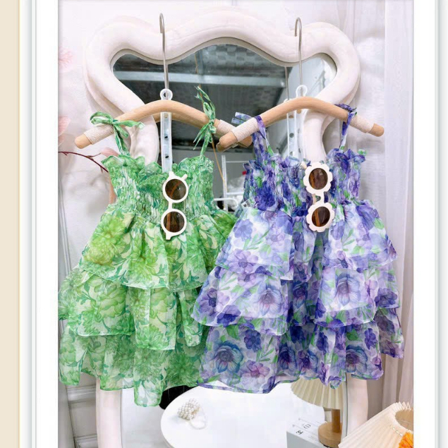 (10-20kg) Váy 2 dây voan thời trang cho bé gái - Hàng cao cấp CiZi.shop