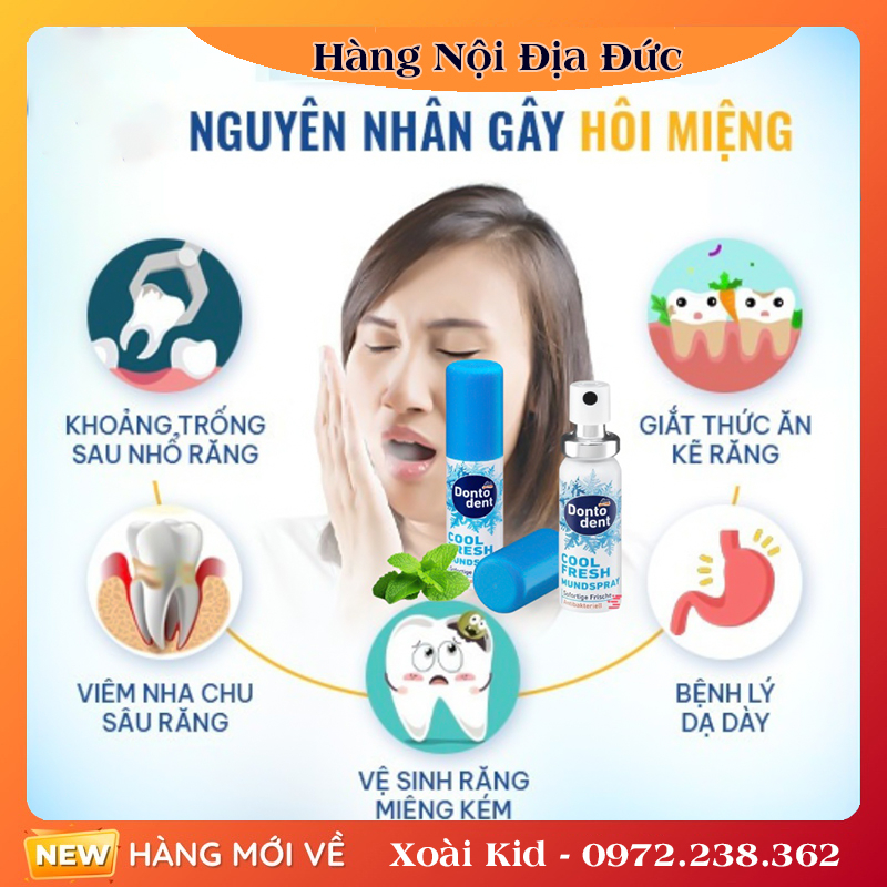 DATE MỚI ĐỦ BILL XỊT THƠM MIỆNG DONTODENT 15ML KHÁNG KHUẨN CỦA ĐỨC