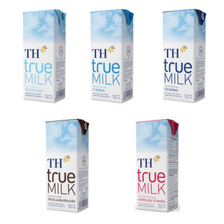 Thùng 48 hộp sữa TH True Milk 180ml (không đường, ít đường, có đường)