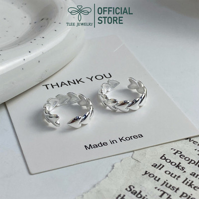 Nhẫn bạc nữ Tlee ngón út tim nối cá tính TLEE JEWELRY