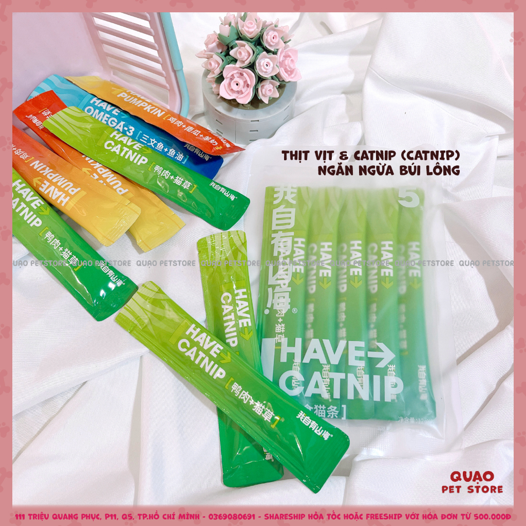 Súp thưởng dầu cá - catnip, snack thưởng dinh dưỡng hấp dẫn cho mèo gói 5 thanh