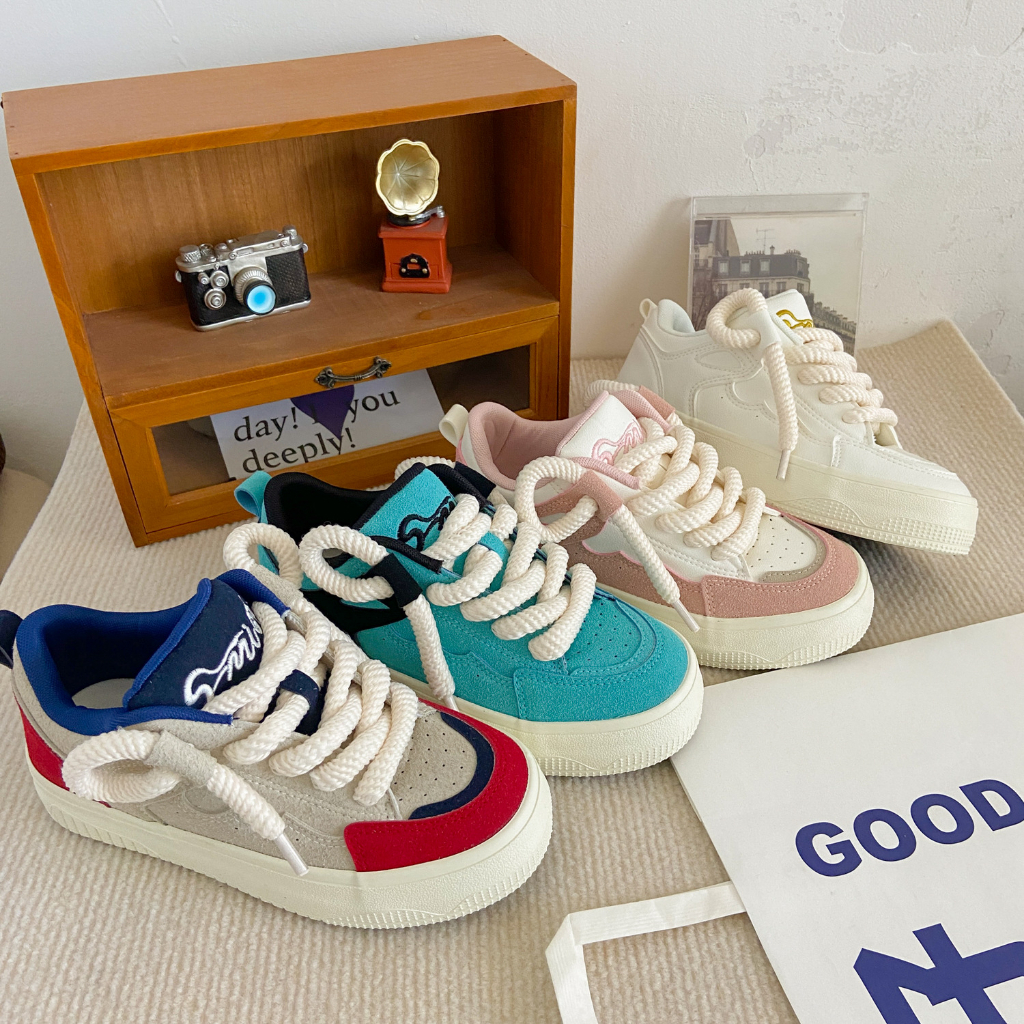 Giày thể thao nữ mix dây thừng HÀNG CHÍNH HÃNG CÓ SẴN tặng kèm bộ dây chất đẹp da xịn ko bong tróc