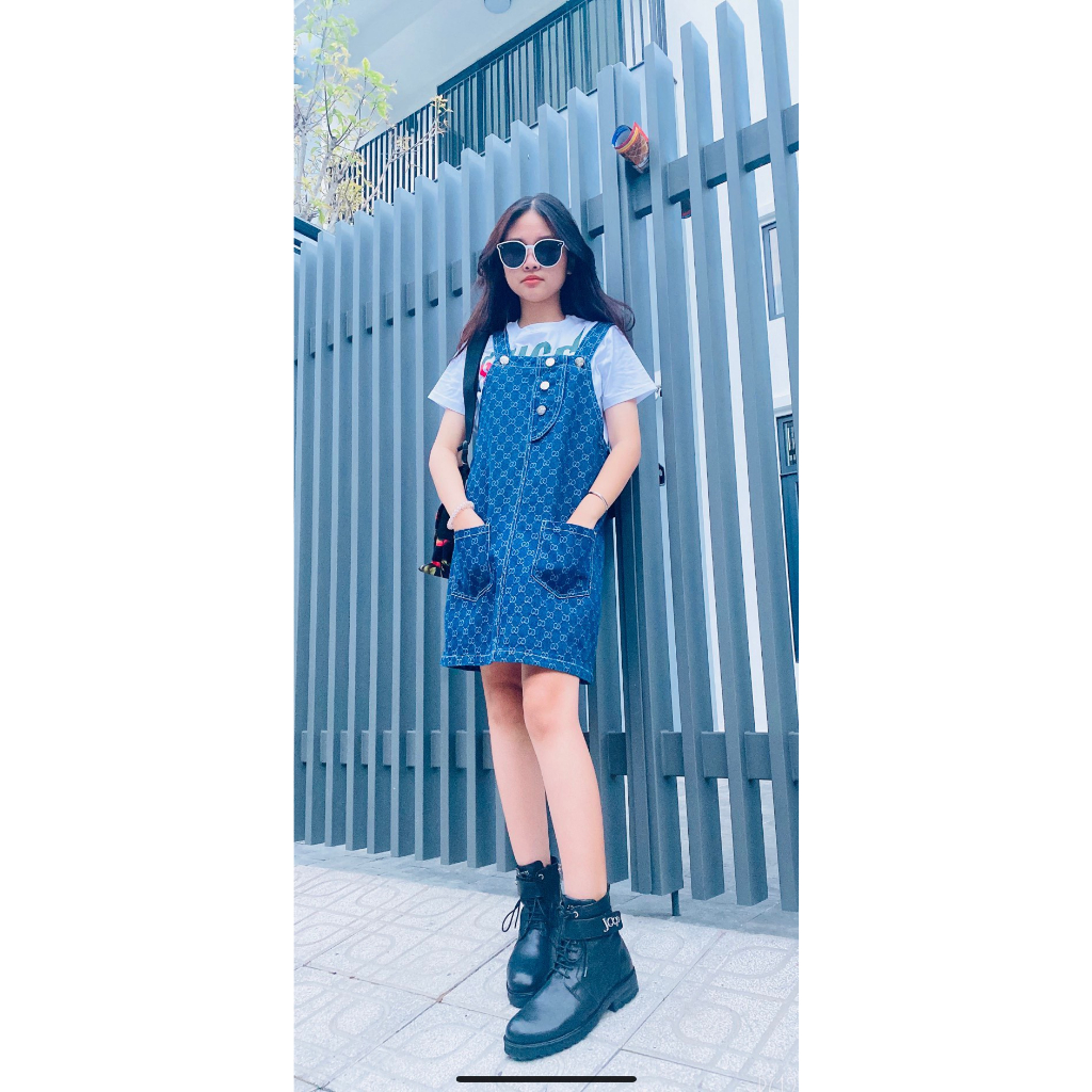 Váy yếm jean NY 2 túi