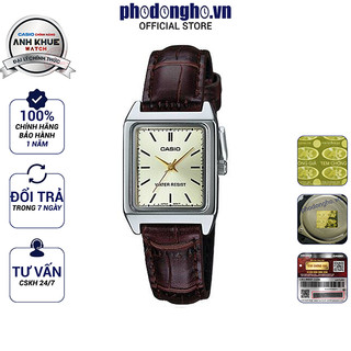Đồng hồ nữ dây da casio chính hãng anh khuê ltp-v007l-9eudf