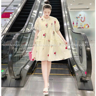 Đầm babydoll lụa chéo hoạ tiết