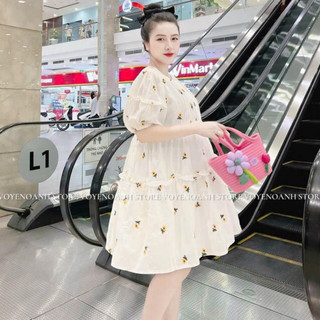 Đầm babydoll lụa chéo hoạ tiết