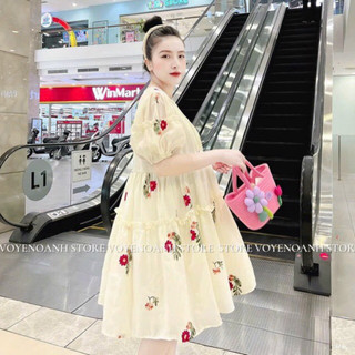 Đầm babydoll lụa chéo hoạ tiết