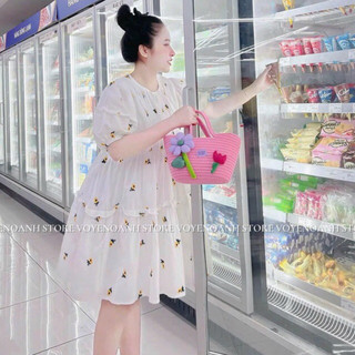 Đầm babydoll lụa chéo hoạ tiết