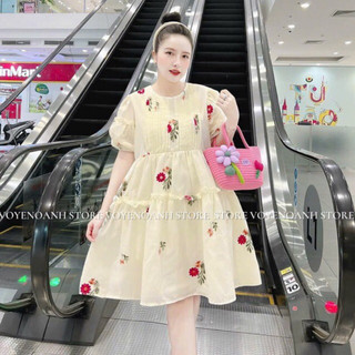 Đầm babydoll lụa chéo hoạ tiết