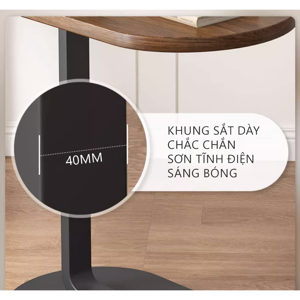 Bàn trà sofa bàn đầu giường có thể đẩy chân vào gầm ghế sofa trang trí phòng khách- GM108