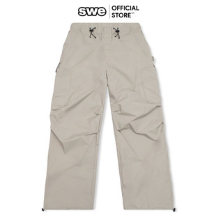 Quần Dù Ống Rộng Tôn Eo Local Brand SWE PARACHUTE CARGO PANTS - Đen/ Sand