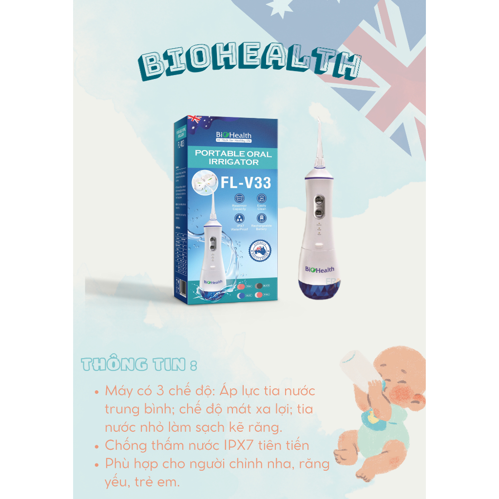 Máy Tăm Nước Cá Nhân Biohealth FL - V33