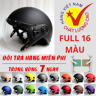 Mũ bảo hiểm nón bảo hiểm nửa đầu hali kính càng nhiều màu lựa chọn nam nữ kính chống tia uv