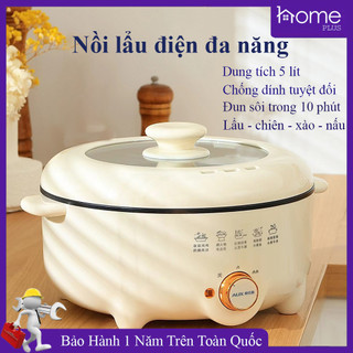 Nồi lẩu điện đa năng , nồi lẩu dung tích siêu lớn 5 lít nồi được phủ lớp chống dính dễ dàng vệ sinh siêu tiện lợi