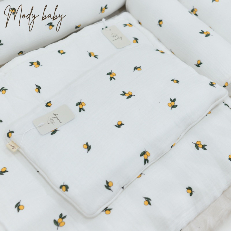 Gối cho bé sơ sinh, Vải xô muslin organic mềm mại, Mỏng, Thấm hút mồ hôi tốt, siêu thoáng khí (Size 27x40cm) - Mody Baby