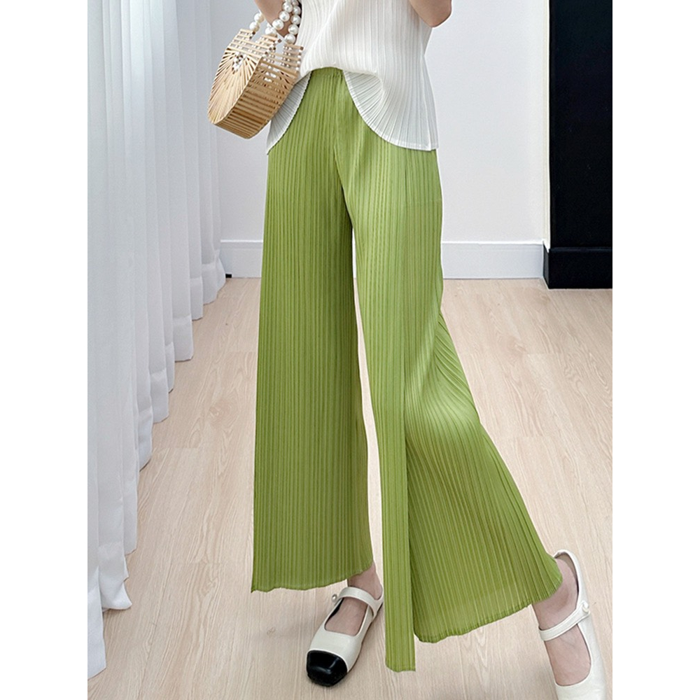 (HÀNG SẴN) Quần lò xo cao cấp form suông dài, có lớp phủ tà trước - Quần lò xo thiết kế lớp phủ, lưng chun co dãn tốt