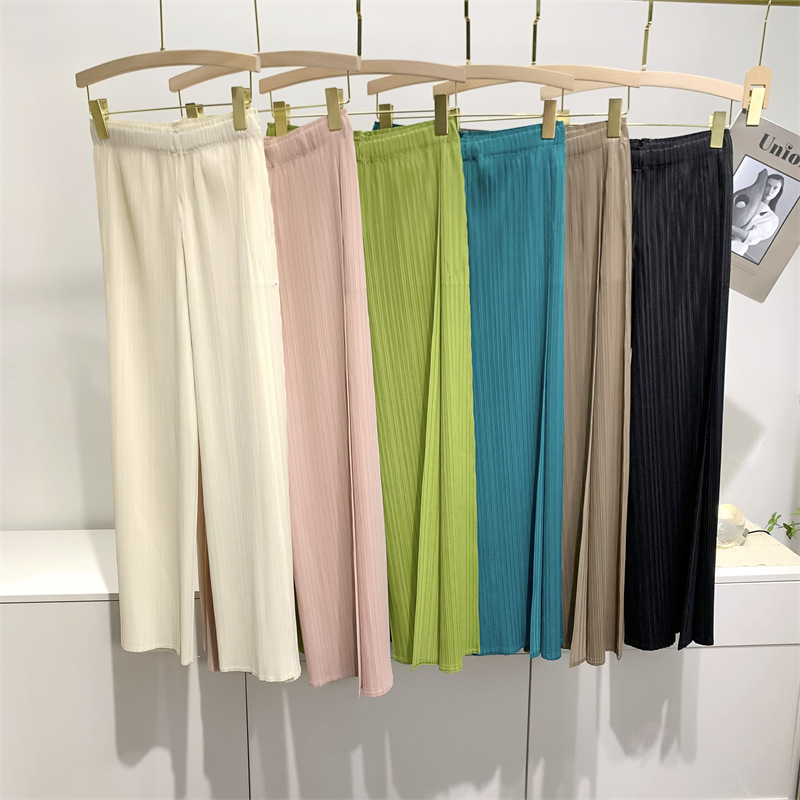 (HÀNG SẴN) Quần lò xo cao cấp form suông dài, có lớp phủ tà trước - Quần lò xo thiết kế lớp phủ, lưng chun co dãn tốt