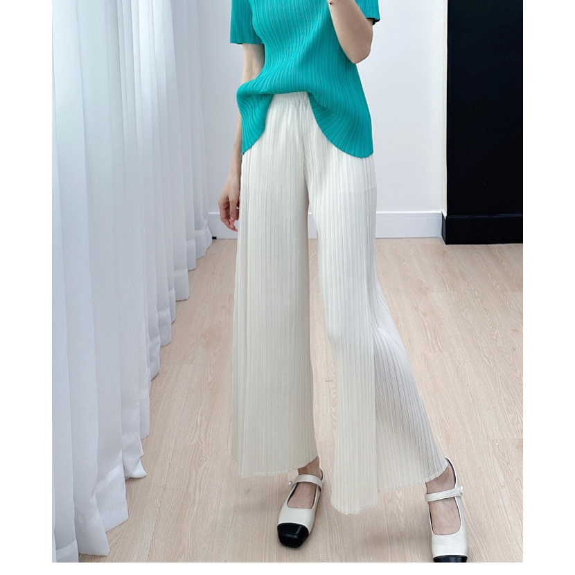 (HÀNG SẴN) Quần lò xo cao cấp form suông dài, có lớp phủ tà trước - Quần lò xo thiết kế lớp phủ, lưng chun co dãn tốt