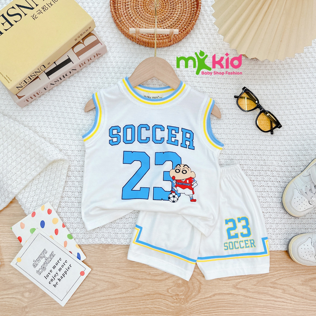 Đồ Bộ Cho Bé Trai, Bé Gái Mặc Nhà 💖 Bộ Ba Lỗ Cá Mập Minky Mom Dễ Thương 💖 Chất thun lạnh cao cấp siêu mềm mát cho bé .