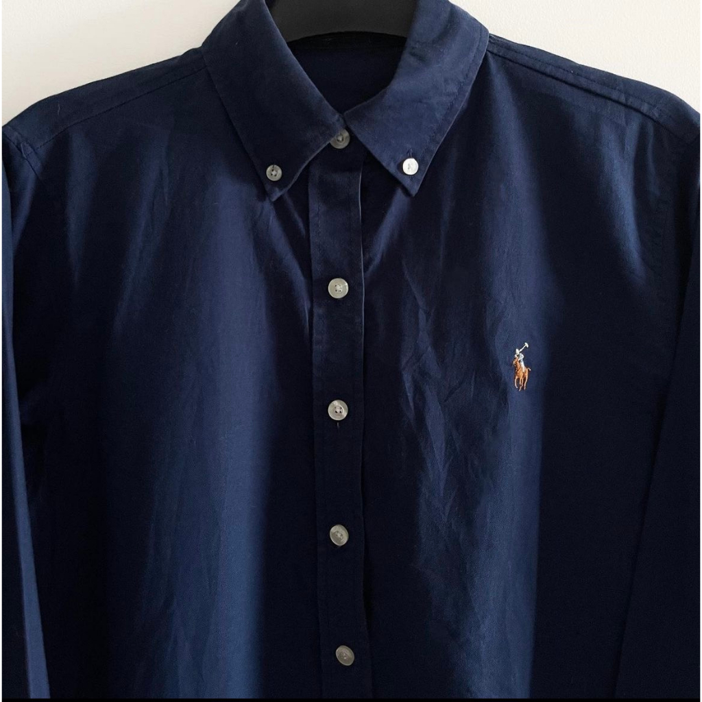 ÁO SƠMI NAM,NỮ VẢI OXFORD 100%  COTTON, TAY DÀI, DÁNG PHONG CÁCH CHÂU ÂU, MÀU XANH ĐEN