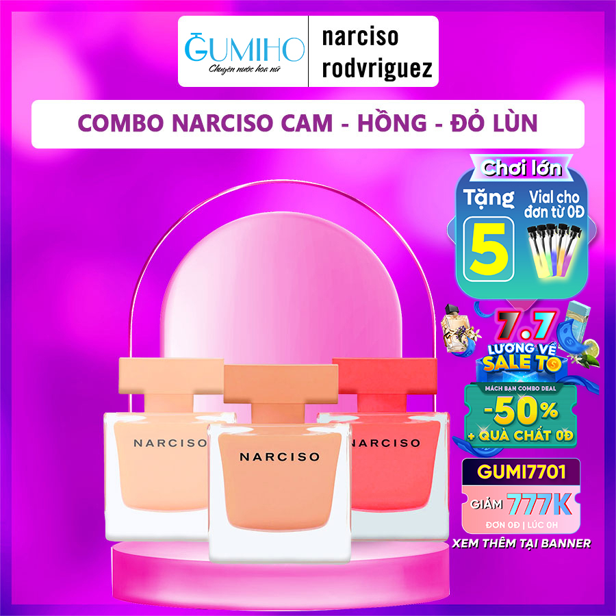 Nước Hoa Nữ Narciso Ambree Cam Lùn, Narciso Poudree Hồng Lùn, Narciso Rouge Đỏ Lùn - Gumiho Perfumes