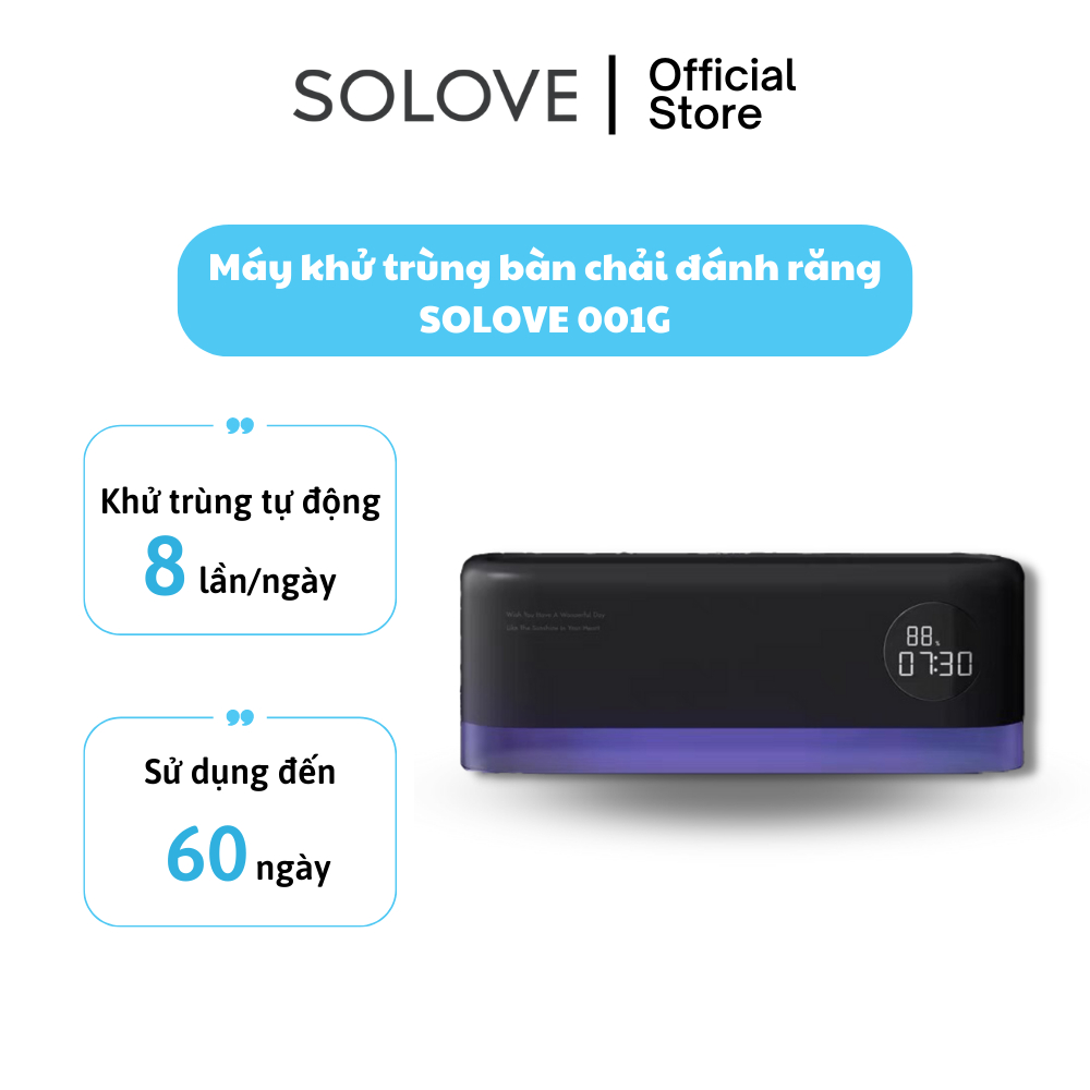 Máy Khử Trùng Bàn Chải Đánh Răng Tự Động SOLOVE 001G Khử Trùng Sạch 99.9% Vi Khuẩn