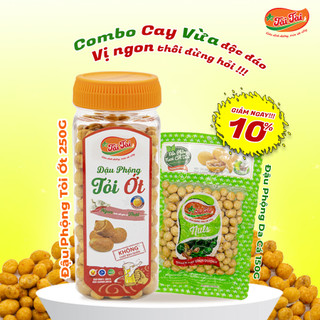 Combo giảm 10% đậu phộng tỏi ớt 250g và đậu phộng da cá 150g