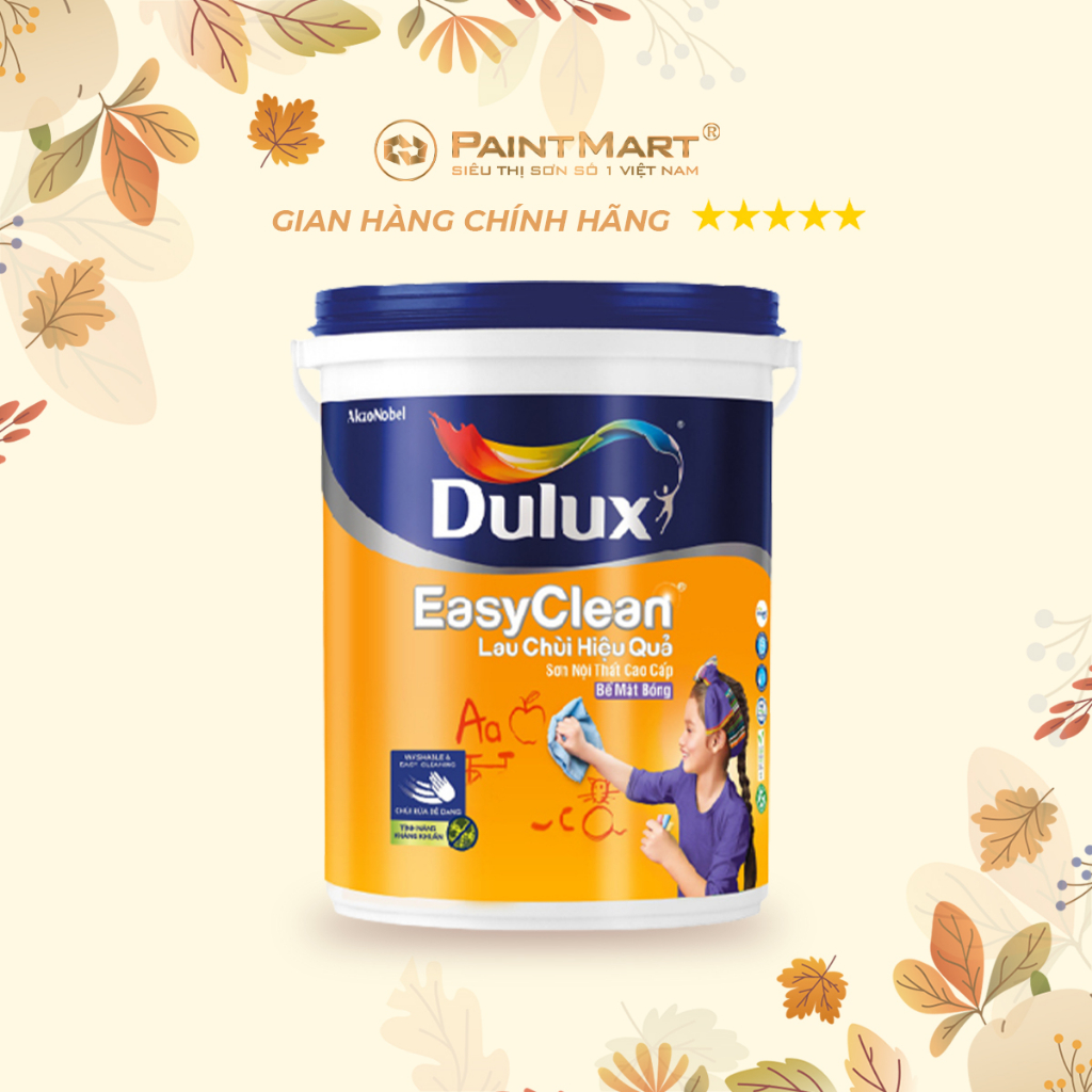 Sơn tường trong nhà Dulux Easyclean lau chùi hiệu quả lon 5 lít (Sơn nội thất)