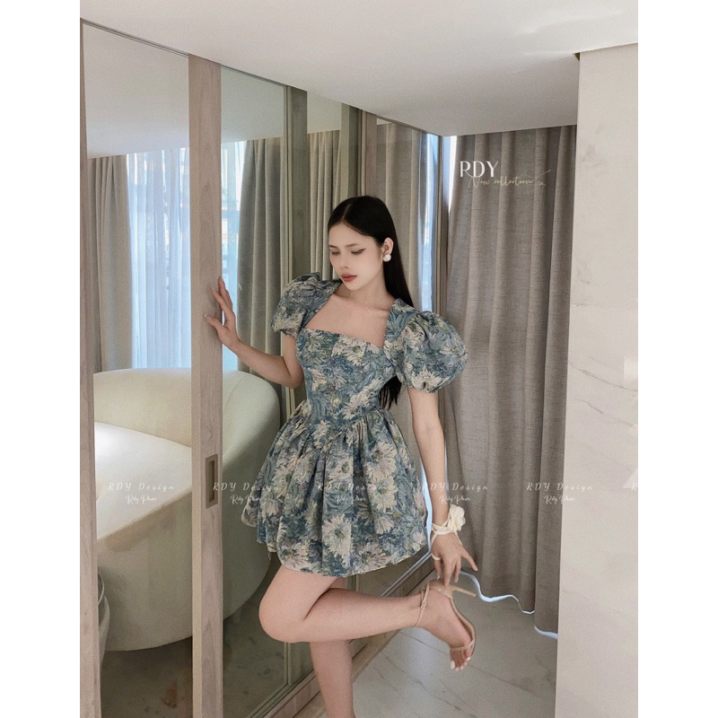 Váy thiết kế cúp ngực tay bồng dáng xoè ly RDY