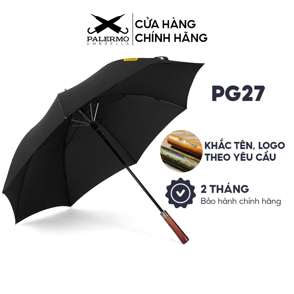 Ô dù cán dài cao cấp PG27 Palermo Umbrella tán rộng 27 inch, che mưa che nắng, chống lật trong gió to
