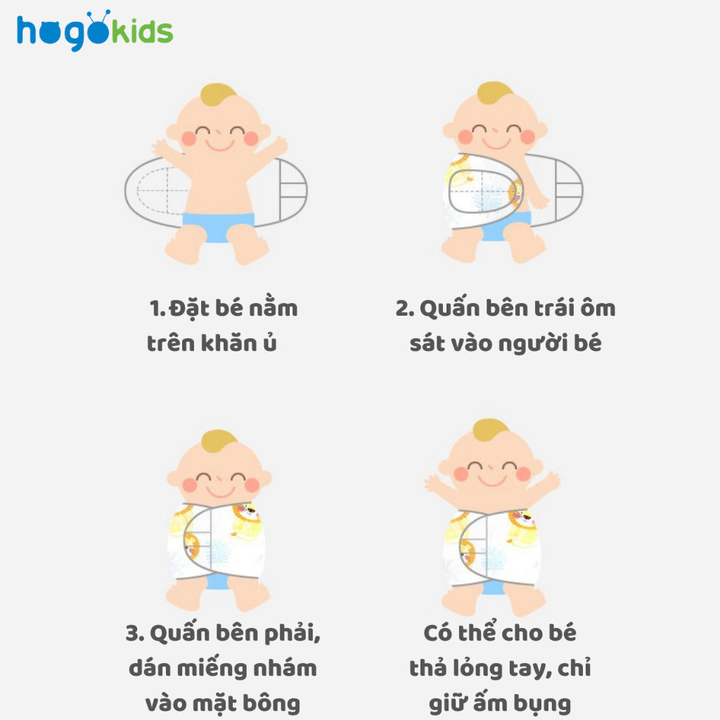 Khăn Quấn Bé Sơ Sinh Chống Giật Mình, Vải Cotton Thân Thiện Mềm Mại Với Da, Nhiều Hoạ Tiết Đẹp, KT 35x80cm