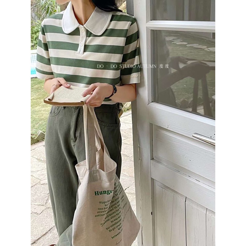 Áo polo kẻ to cổ  sen , Do Do-studio 3023