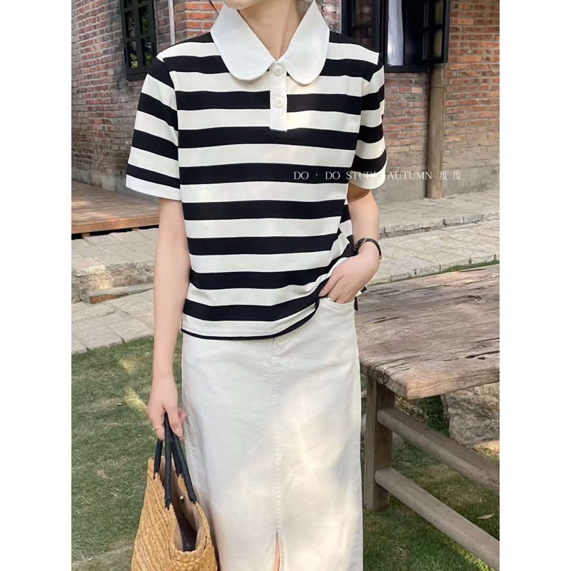 Áo polo kẻ to cổ  sen , Do Do-studio 3023