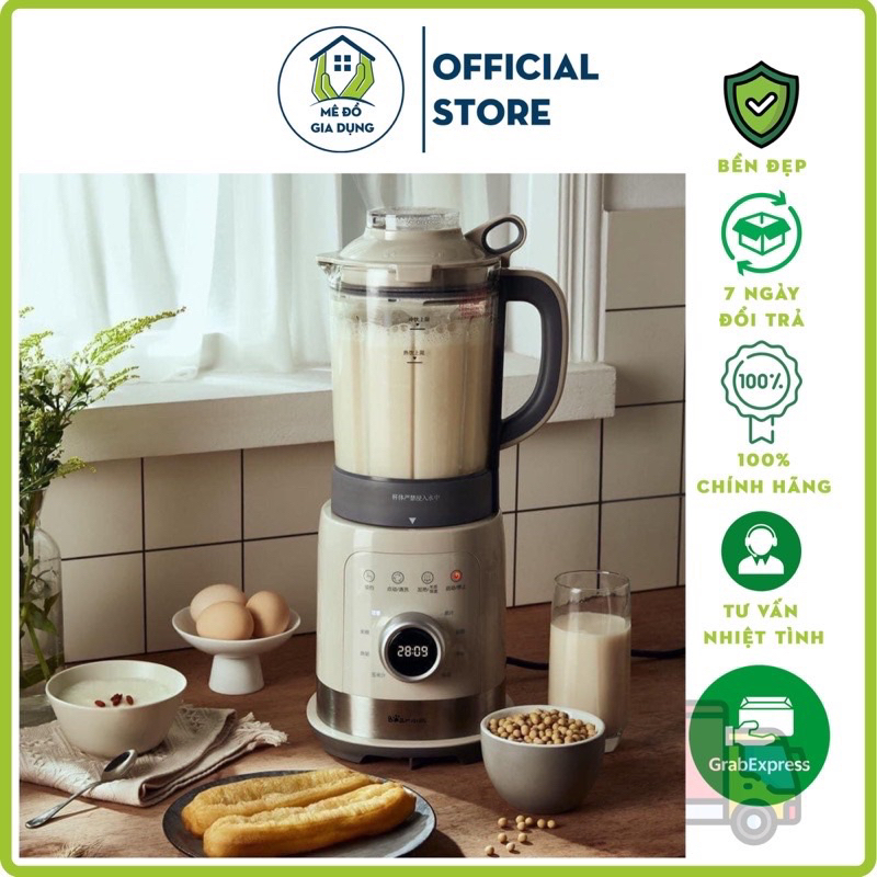 Máy làm sữa hạt Bear 1,5L xay sinh tố, làm sữa đậu nành 8 chức năng - bảo hành 12 tháng